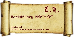 Barkóczy Máté névjegykártya