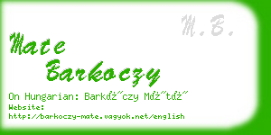 mate barkoczy business card